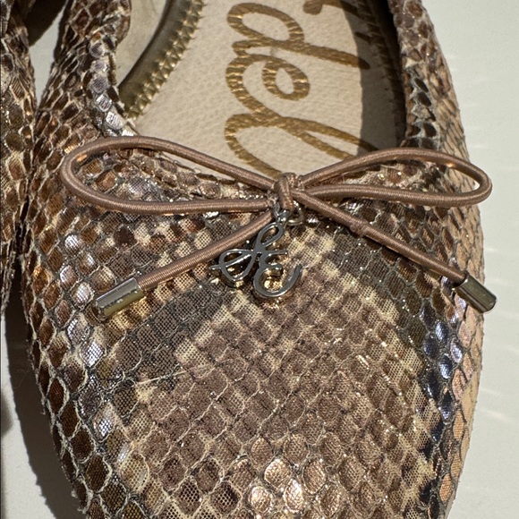 Sam Edelman gold Metallic Snake Print Ballet Flats - Picture 5 of 11